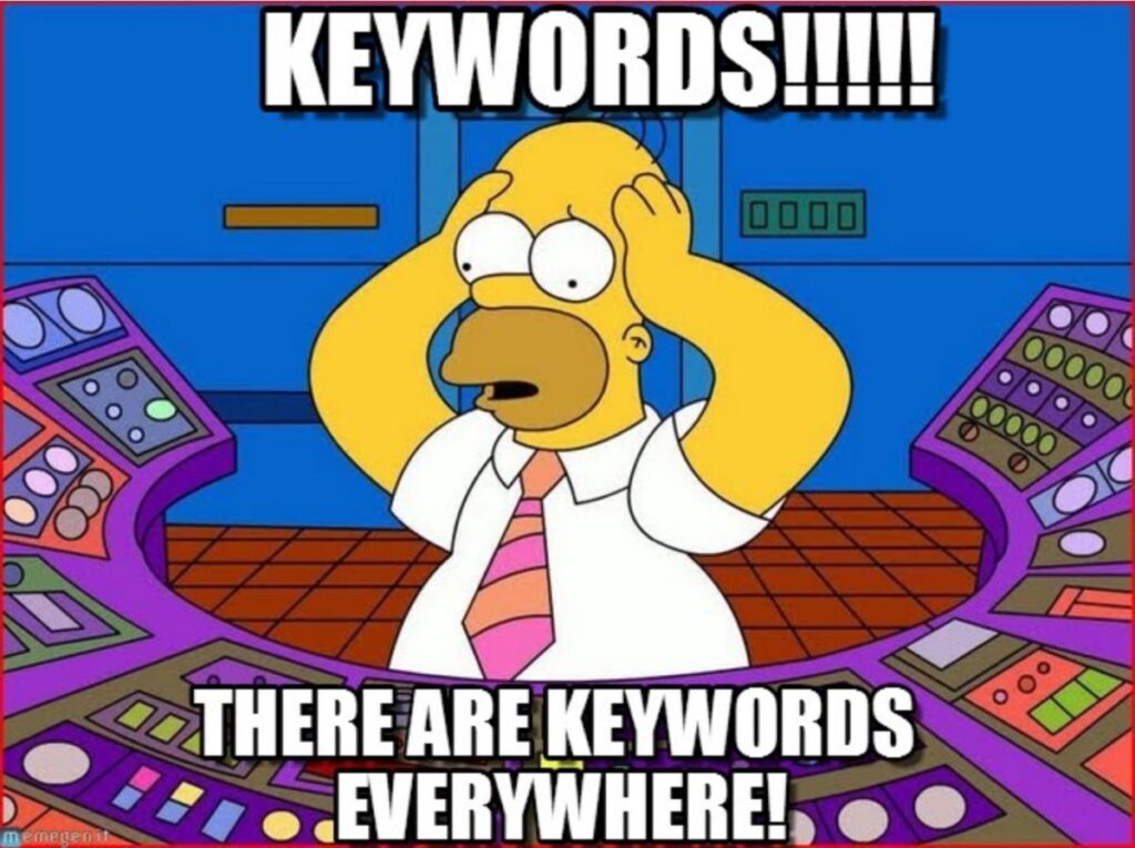 Homer Simpson shocked by keywords...
